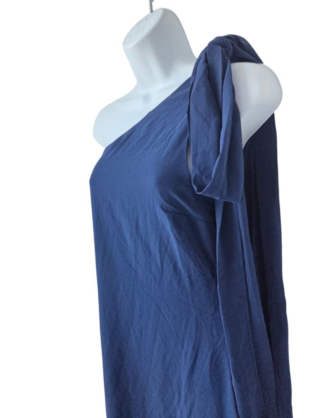 Lulus Camellia Dark Blue One Shoulder Bow Maxi Dress Large Formal Evening Gown - Picture 4 of 9